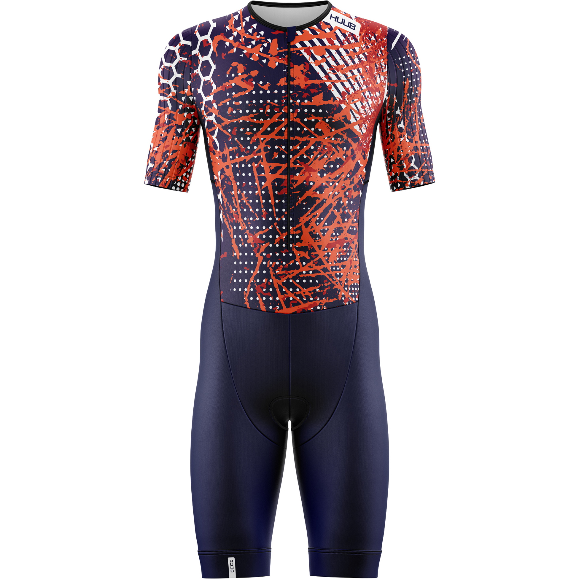 2026 Fato De Triatlo Masculino HUUB , Modelo Collage, COLTSNO - Navy / Laranja